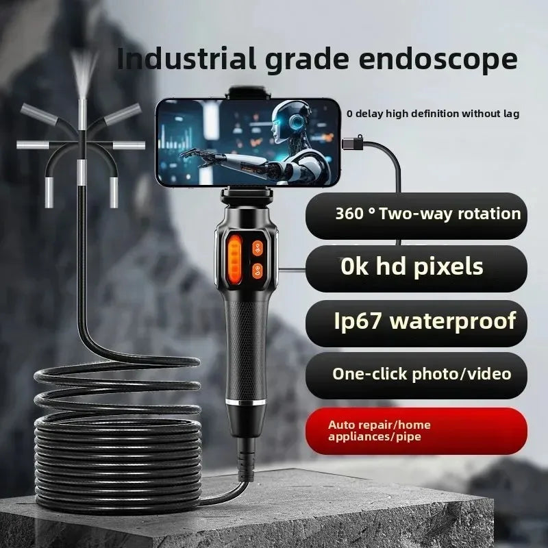 360° Articulating Borescope Camera 6mm HD 1080P – iOS & Android Borescope Inspection Camera SPOT