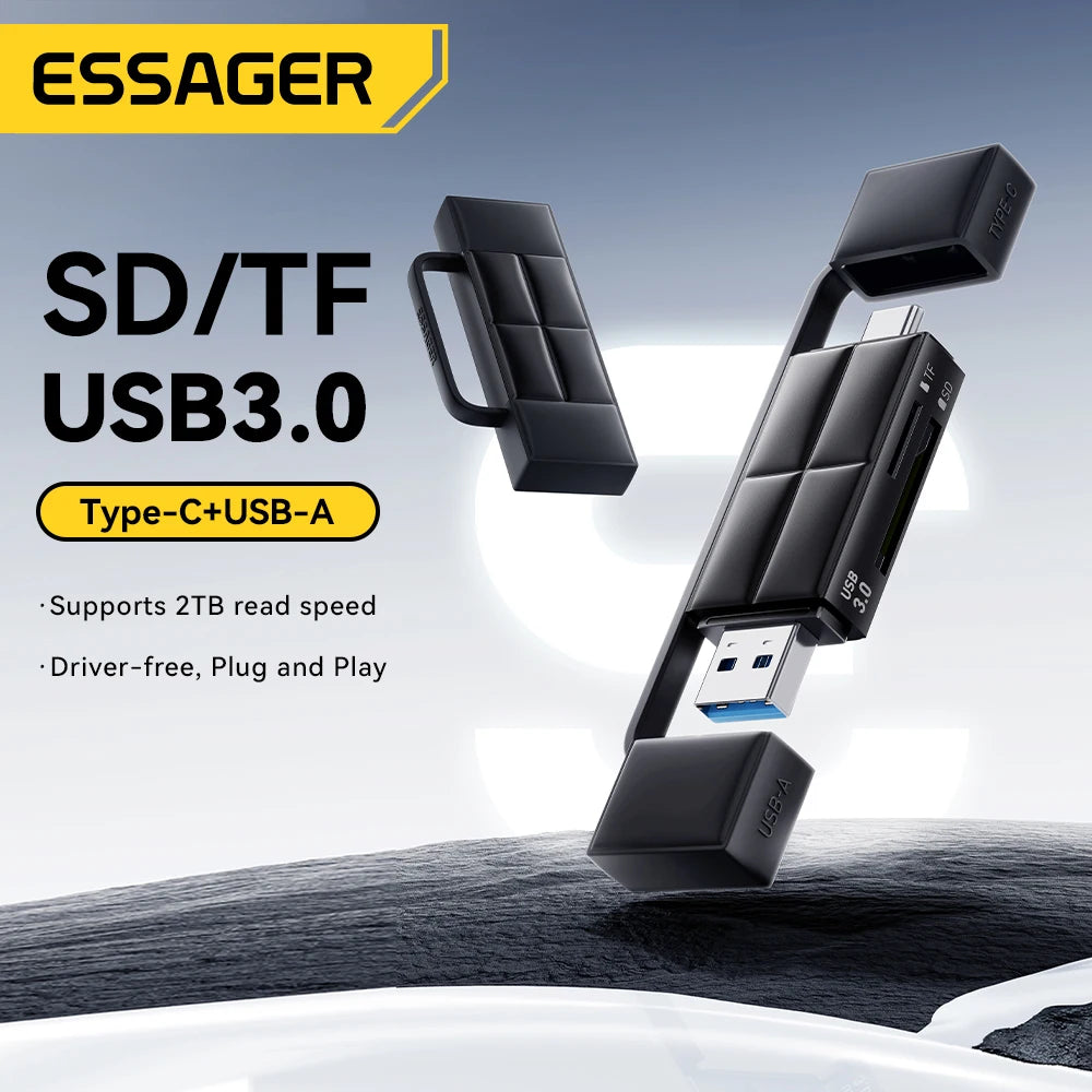 Essager USB 3.0 & Type-C SD Micro SD Card Reader Adapter Memory Card Reader SPOT