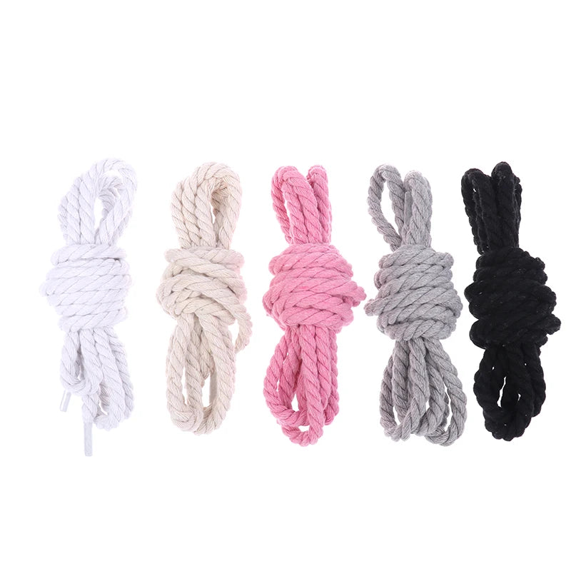 2-Pack Thick Round Rope Shoelaces – 0.8cm x 120cm Bold Laces Rope Shoelaces SPOT