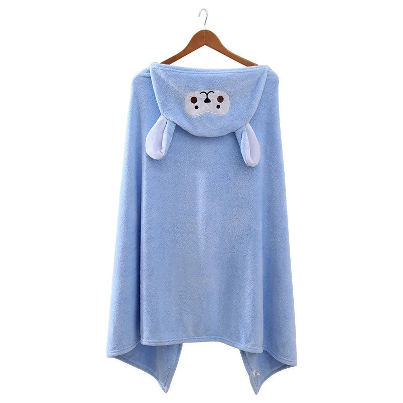 Kids Hooded Bath Towel – Soft Coral Fleece Cartoon Cape Kids Hooded Towel SPOT