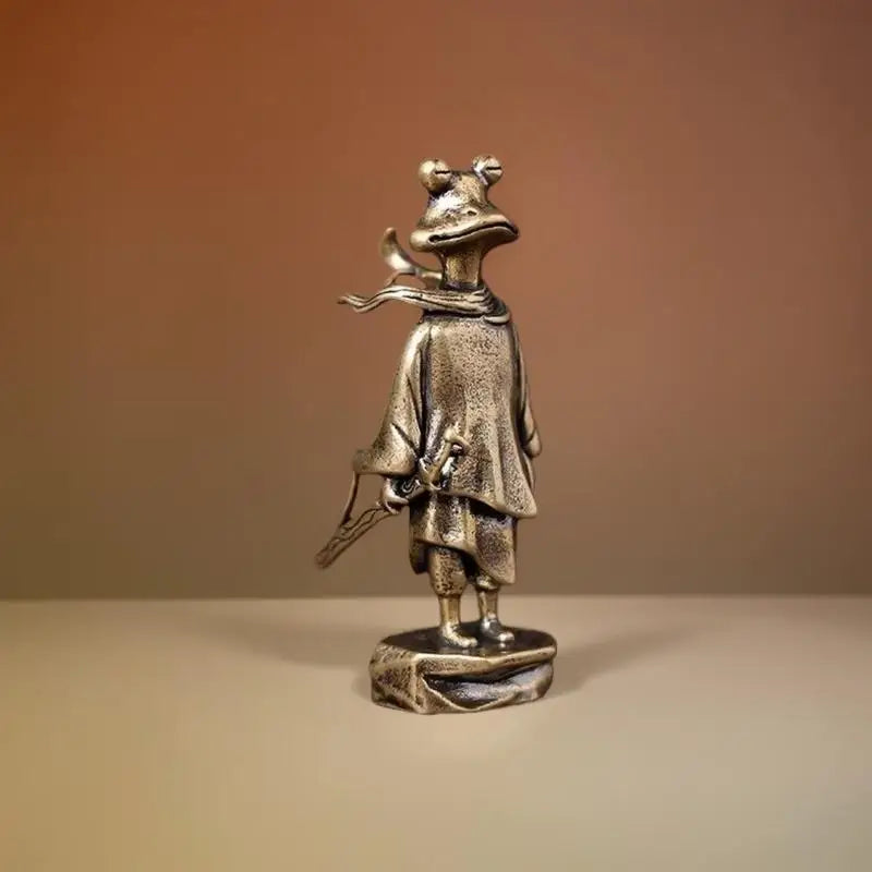 Zen Meditation Frog Statue – Antique Alloy Tea Table Figurine Decorative Figurine SPOT A2