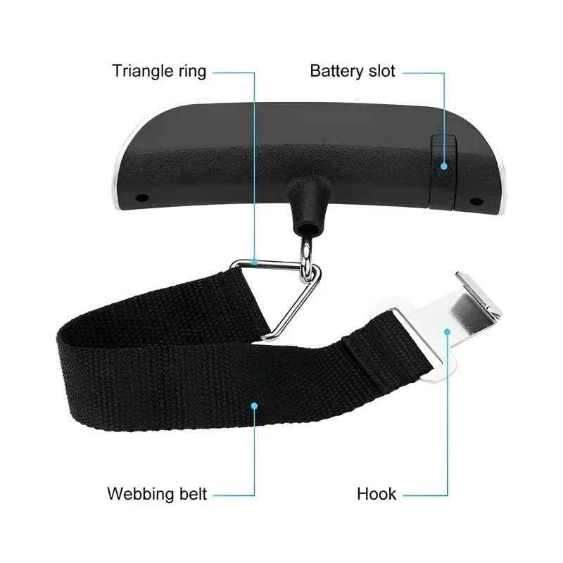 Portable Digital Luggage Scale 50kg/110lb – LCD Hanging Scale Digital Luggage Scale SPOT