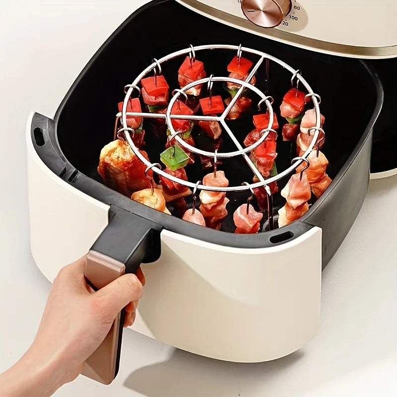 Vertical Air Fryer Skewer Rack – Stainless Steel BBQ Grill Air Fryer Rack SPOT