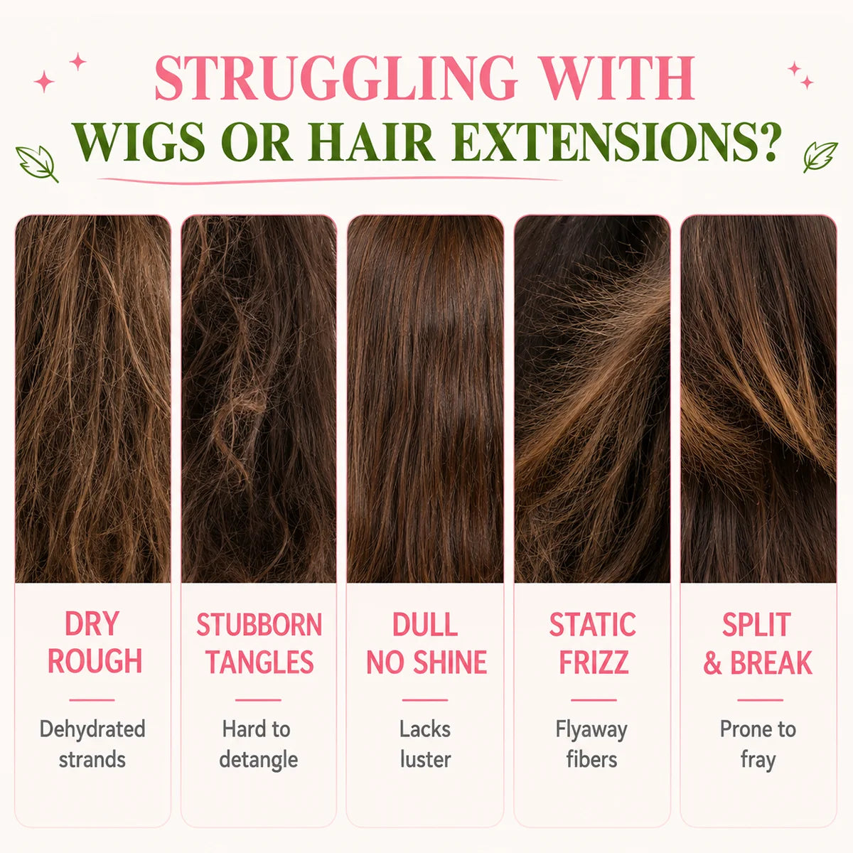 Wig Milk Spray Leave-In Conditioner for Synthetic Hair 2-Pack Wig Leave-In Conditioner SPOT