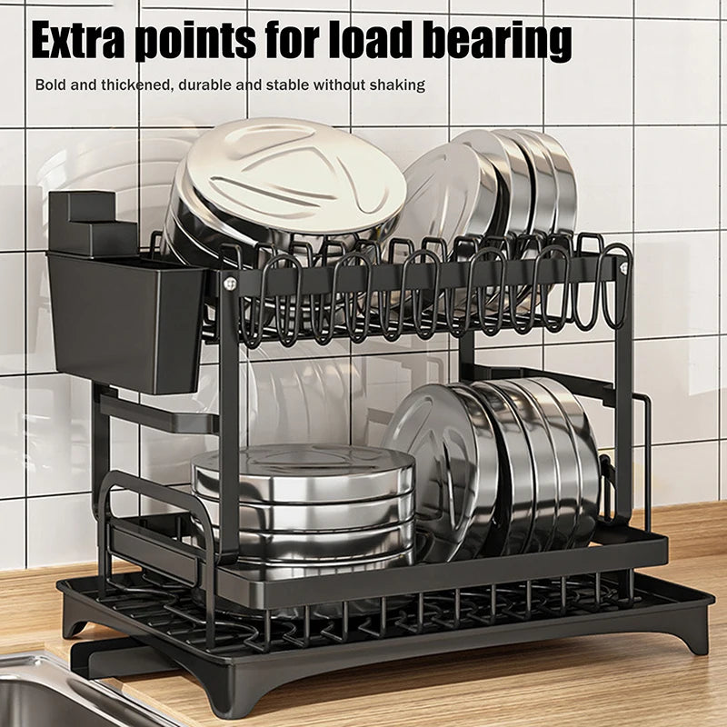 Double-Layer Dish Drying Rack – Bowl & Utensil Storage Shelf Dish Drying Rack SPOT