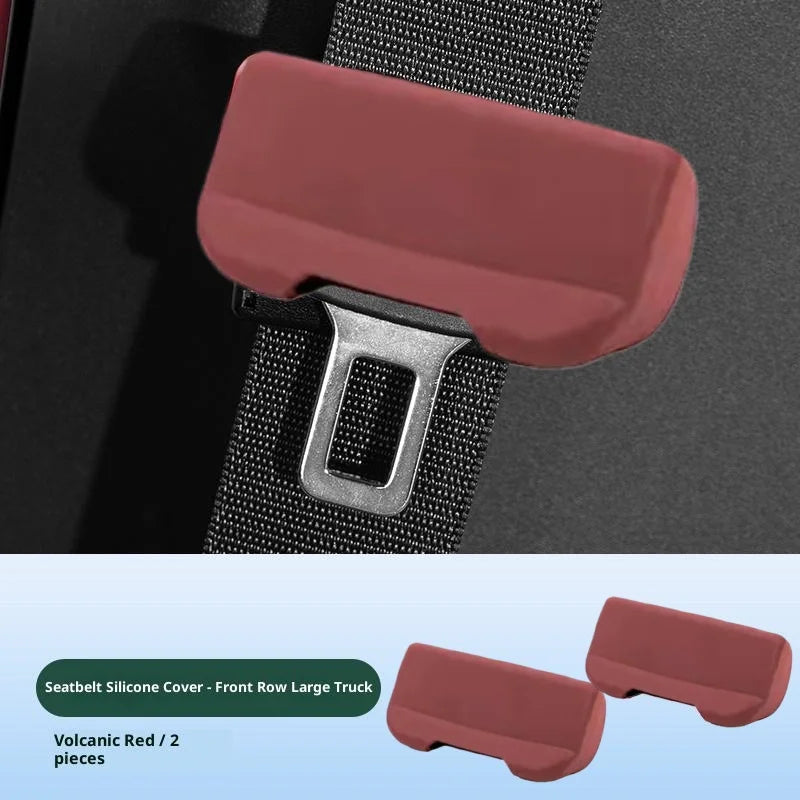 Silicone Seat Belt Buckle Cover – Anti-Scratch Car Protector Seat Belt Accessory SPOT Red 2Pcs