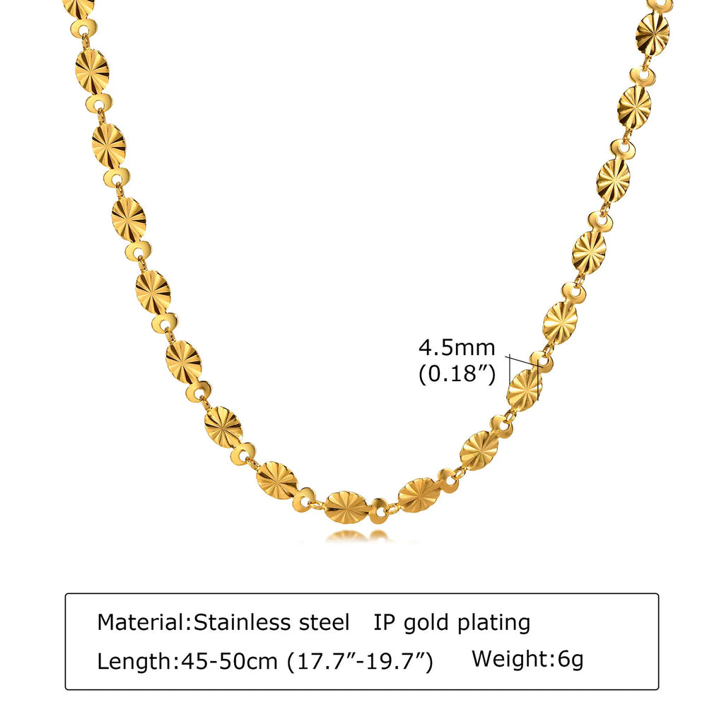 Daisy Chain Necklace – Gold Stainless Steel Flower Collar Chain Necklace SPOT