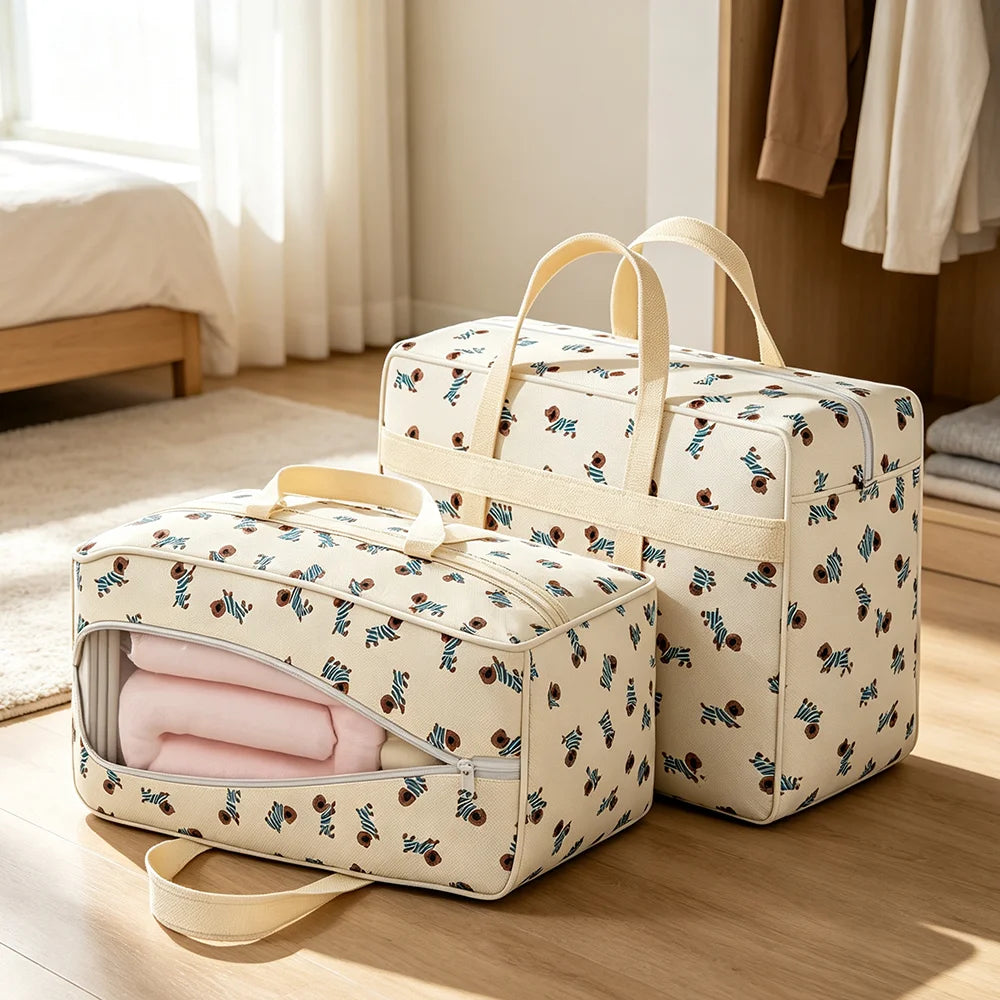 Foldable Luggage Organizer Bag – Puppy Print, Large Capacity Travel Organizer Bag SPOT