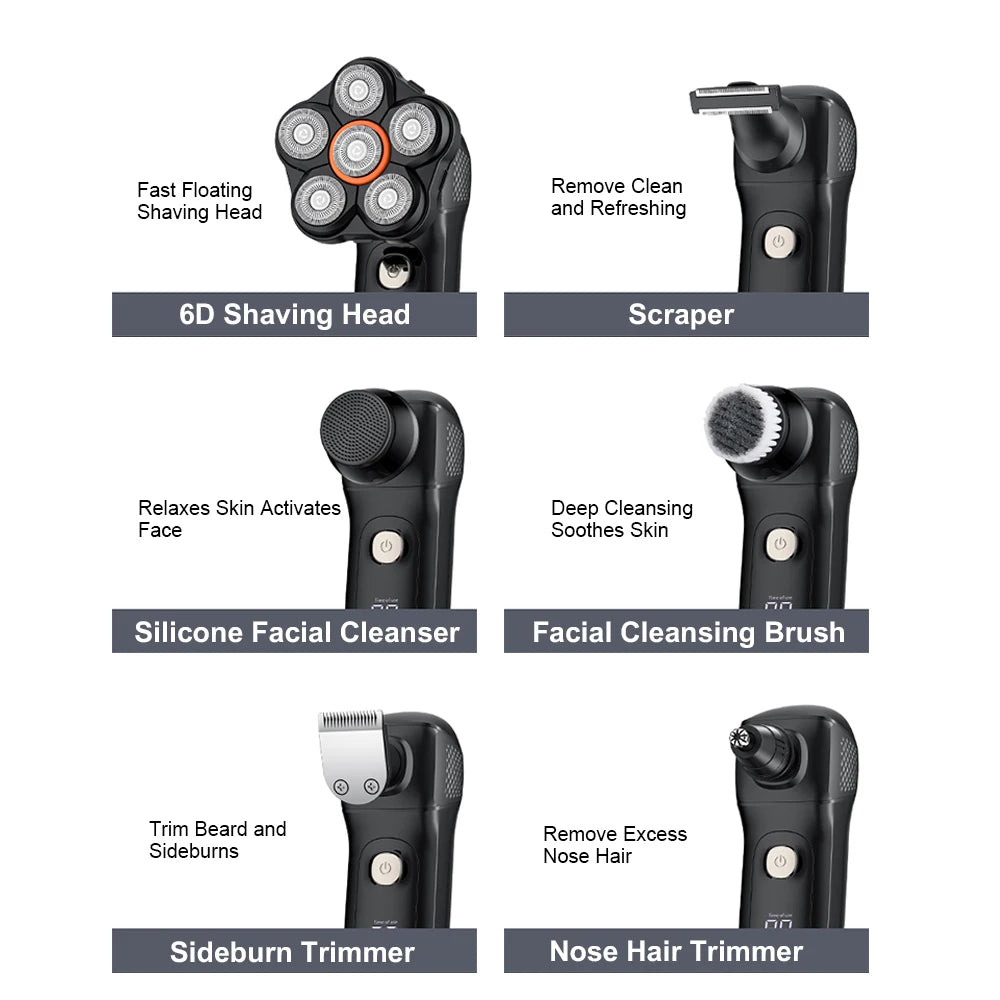 6-in-1 Electric Shaver for Men – USB Rechargeable, IPX6 Waterproof Electric Shaver SPOT