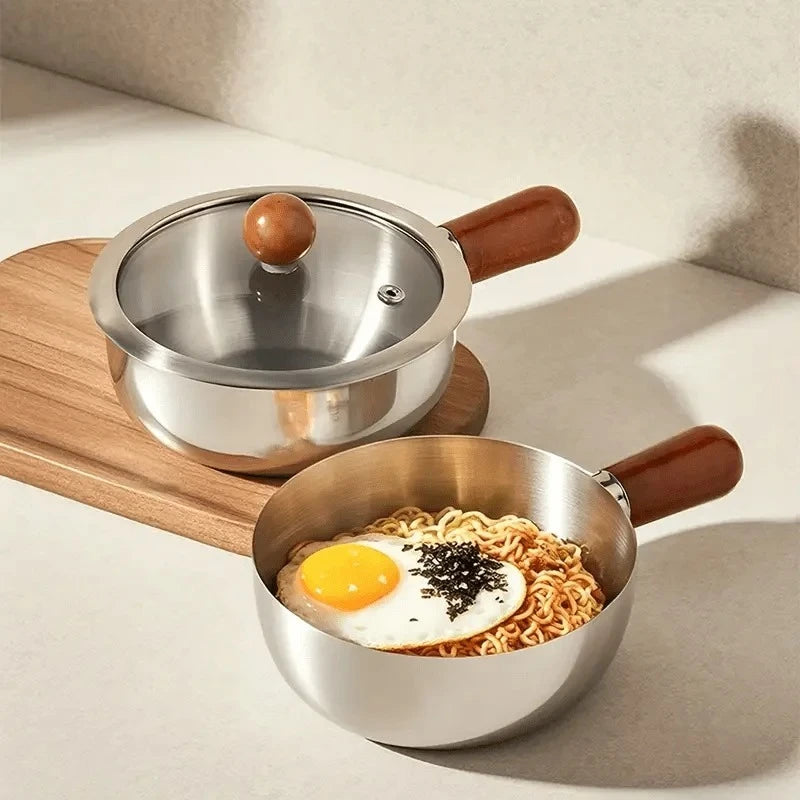 Korean Ramen Pot with Lid – Stainless Steel Noodle Cooker Ramen Noodle Pot SPOT
