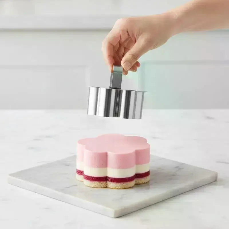 Stainless Steel Mousse Cake Ring Molds with Press Plate Cake Ring Mold SPOT