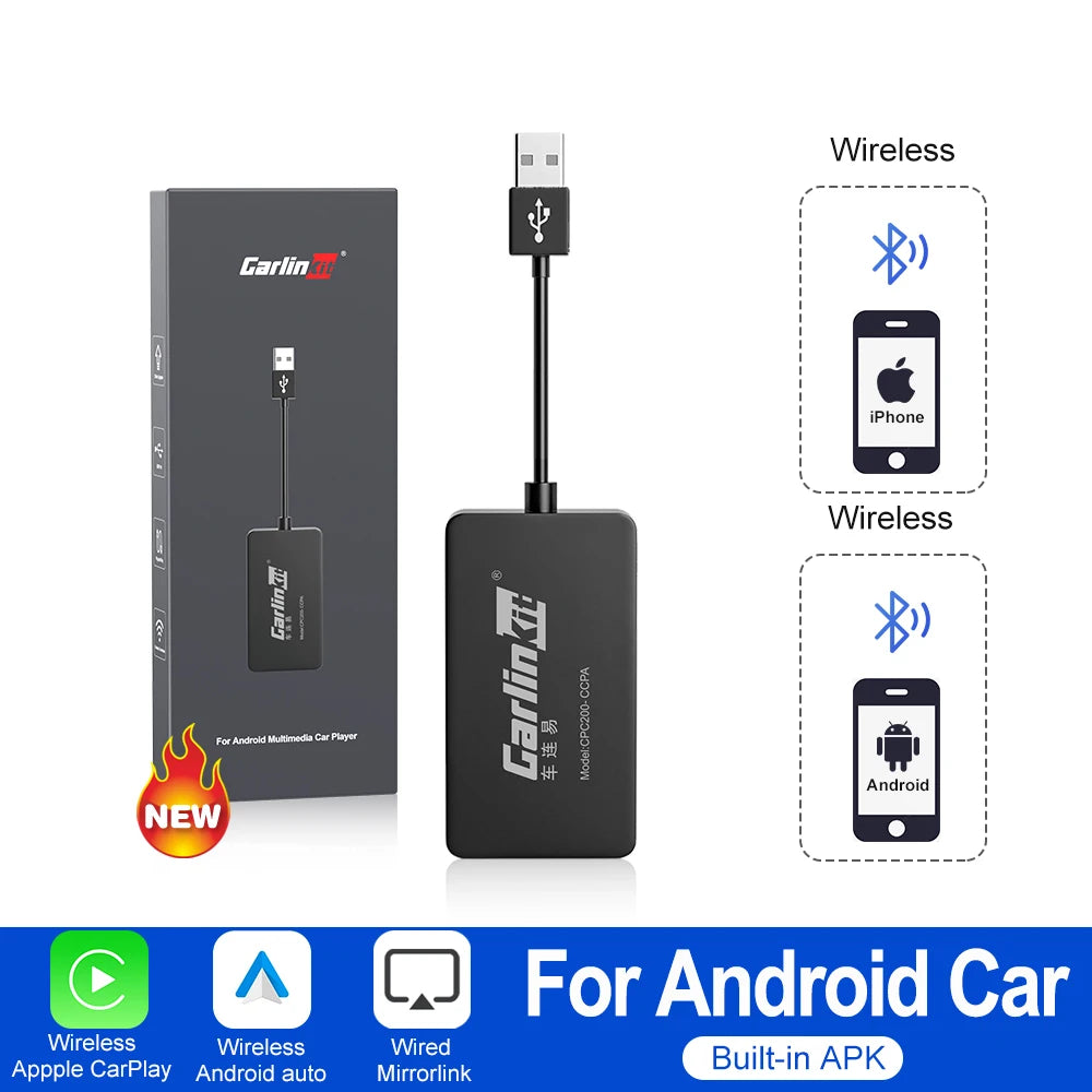 Carlinkit Wireless CarPlay Android Auto USB Dongle Adapter Wireless CarPlay Dongle SPOT CCPA Autokit APK on Car