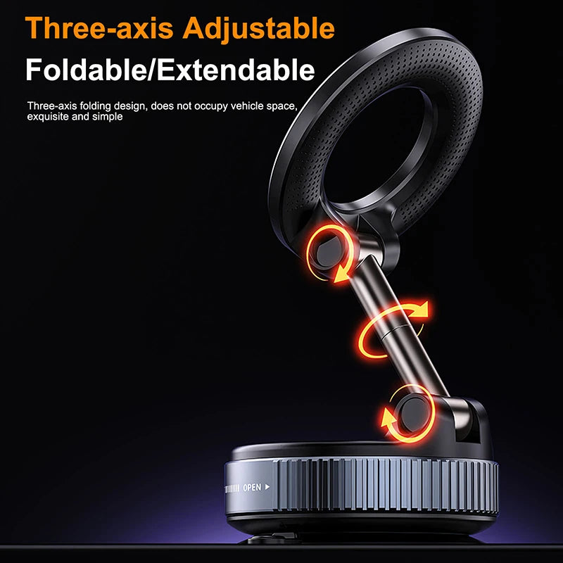 K007 Magnetic Car Phone Holder – 360° Foldable Vacuum Mount Magnetic Phone Mount SPOT
