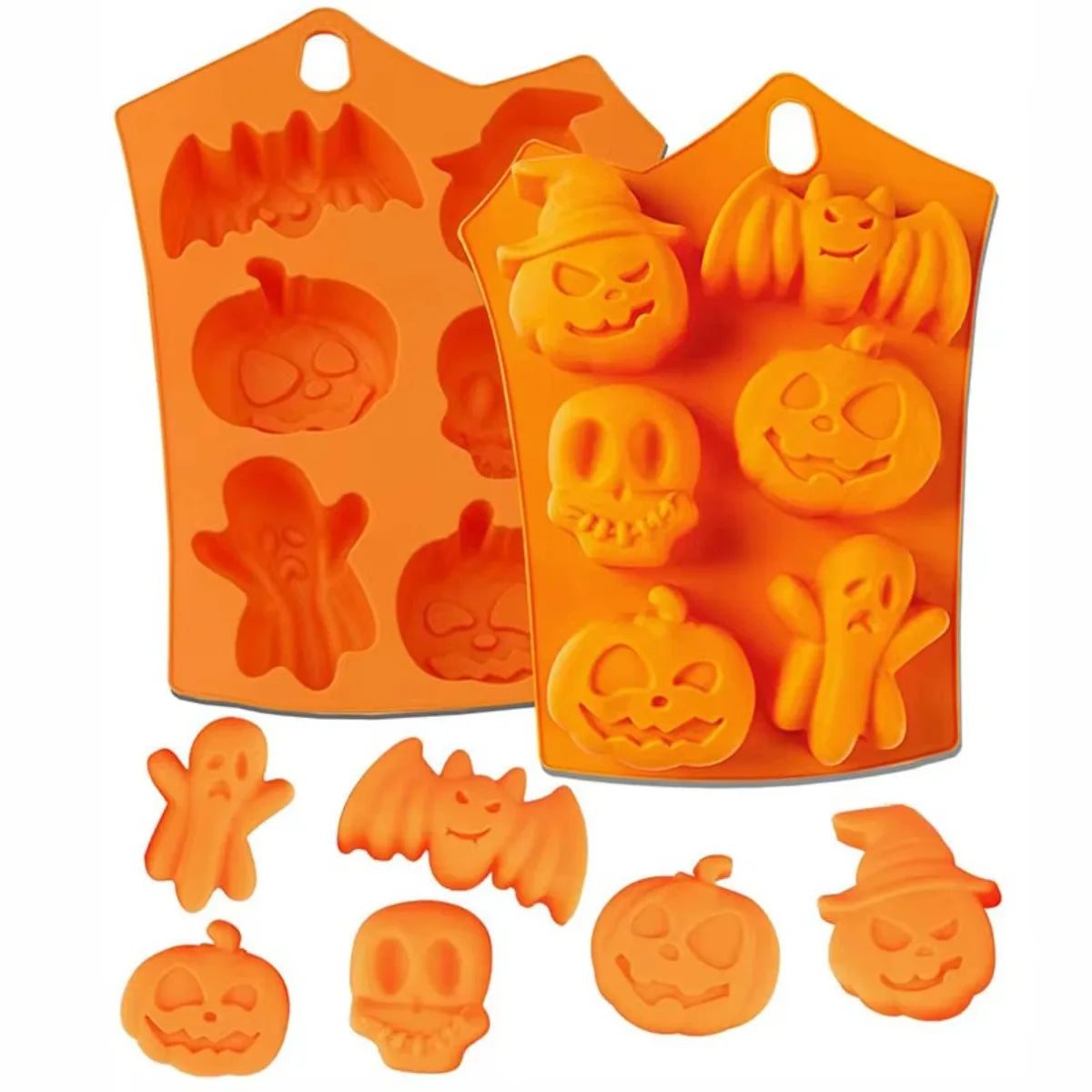 Silicone Halloween Baking Mold – Ghost Pumpkin Skull Bat Silicone Baking Mold SPOT