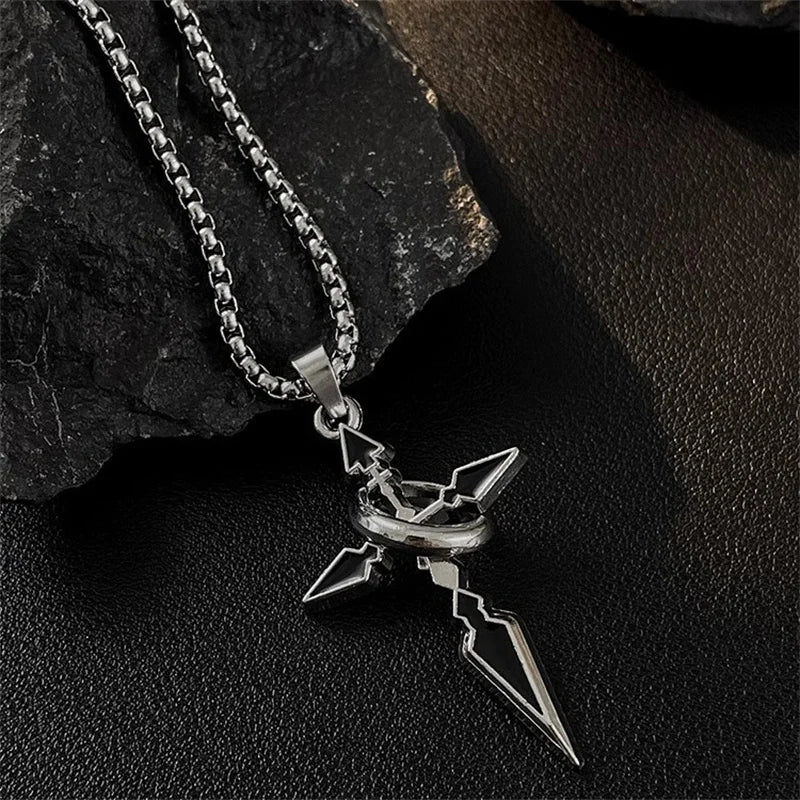 Vintage Cross Pendant Necklace – Zinc Alloy Punk Chain Pendant Necklace SPOT