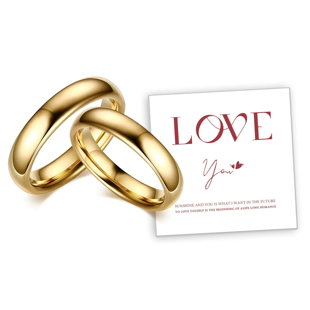 Tungsten Carbide Couple Wedding Rings – 18K Gold-Plated Bands Couple Wedding Rings SPOT