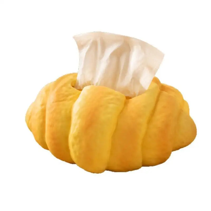 Croissant Shaped Tissue Box – Cute Bread Napkin Holder Decor Novelty Tissue Holder SPOT