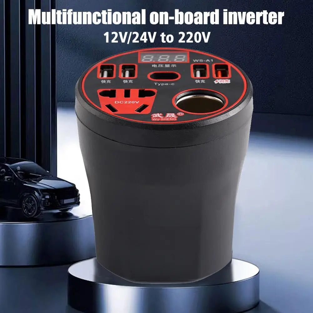120W Car Power Inverter 12V/24V to 220V USB Type-C Charger Car Power Inverter SPOT
