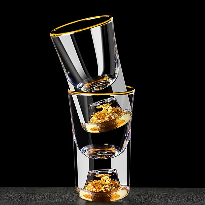 Crystal Liquor Glass – Gold Foil Double Bottom, Lead-Free 10ML Crystal Shot Glass SPOT Default Title
