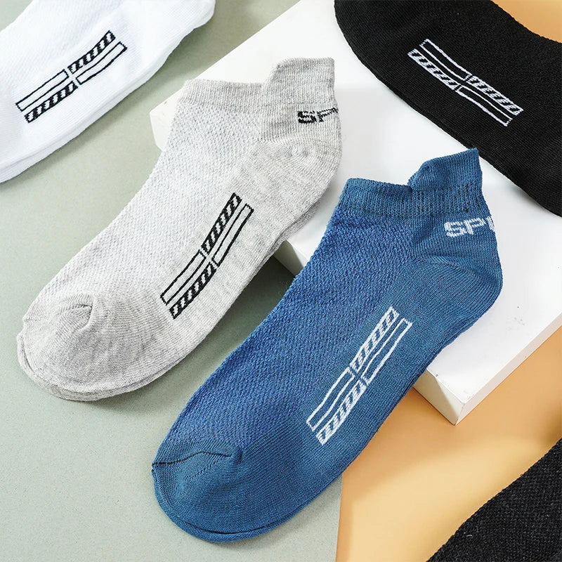 10-Pack Men's Breathable Mesh Ankle Socks – Low Cut Athletic Men's Ankle Socks SPOT