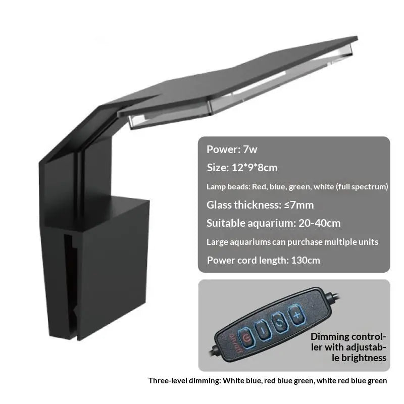 USB LED Aquarium Light – Energy-Saving Fish Tank Plant Light Aquarium LED Light SPOT Black