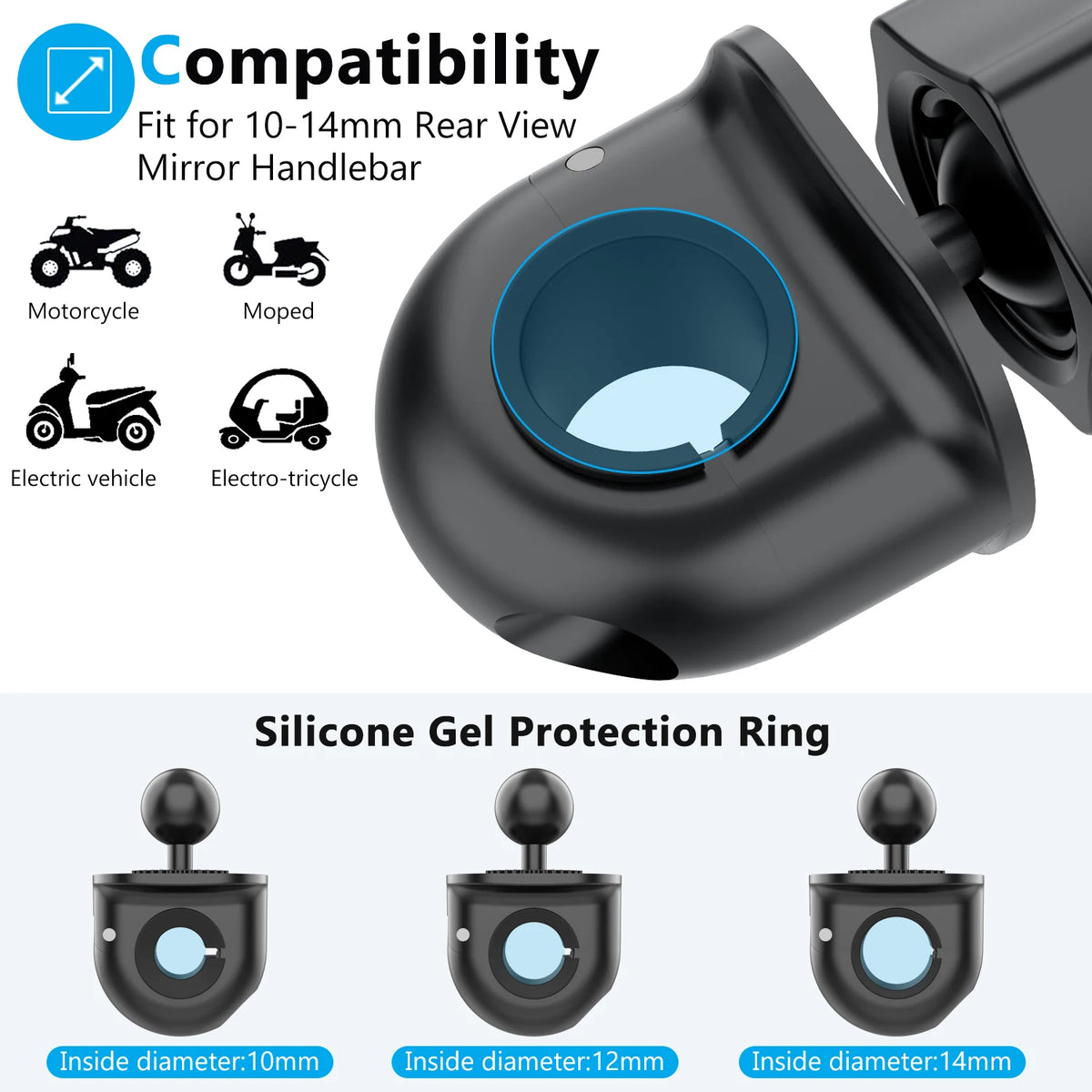 Motorcycle Phone Holder – Mirror Mount GPS Bracket | Universal Motorcycle Phone Mount SPOT