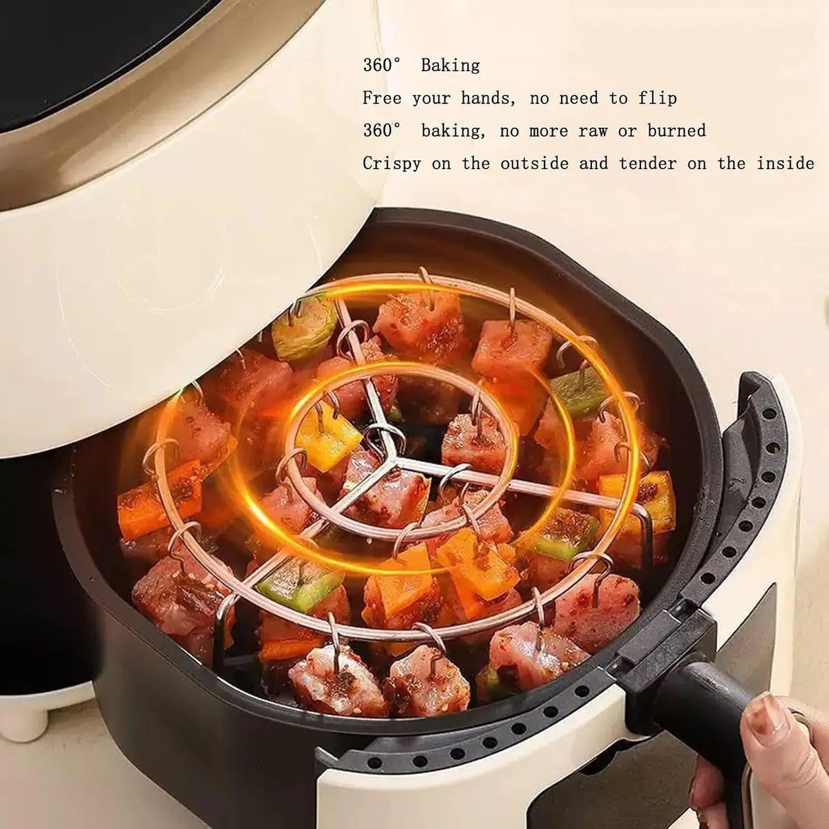 Vertical Air Fryer Skewer Rack – 304 Steel & 24 Skewers Air Fryer Skewer Rack SPOT