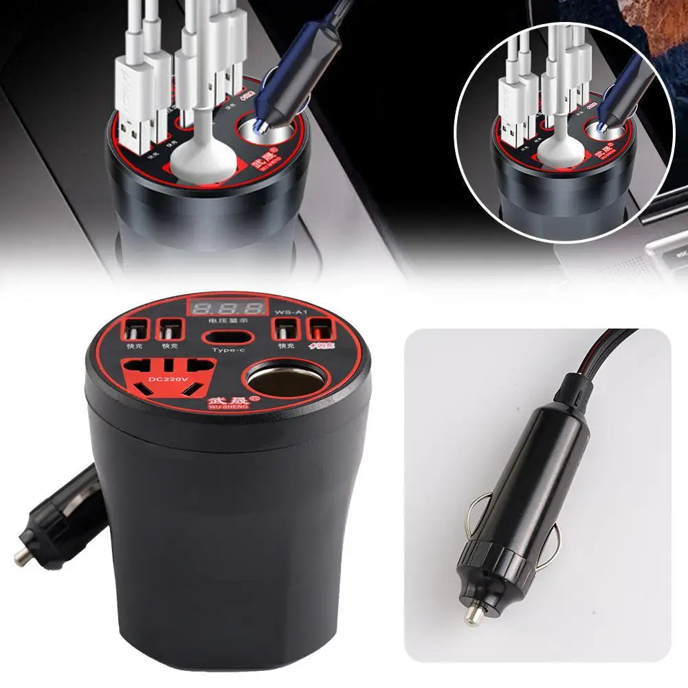 120W Car Power Inverter 12V/24V to 220V USB Type-C Charger Car Power Inverter SPOT