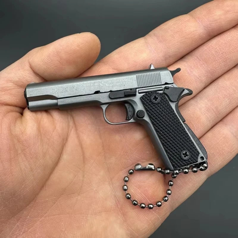 1:3 Mini Alloy M1911 Toy Gun Model Keychain – Gold Collectible Collectible Model Keychain SPOT