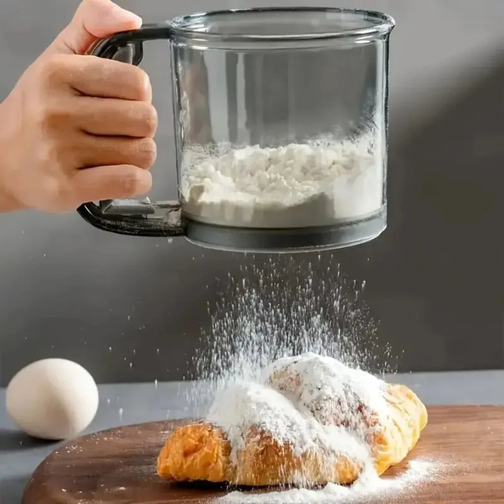 Hand Press Flour Sifter Cup – Fine Mesh Baking Sieve Tool Flour Sifter SPOT