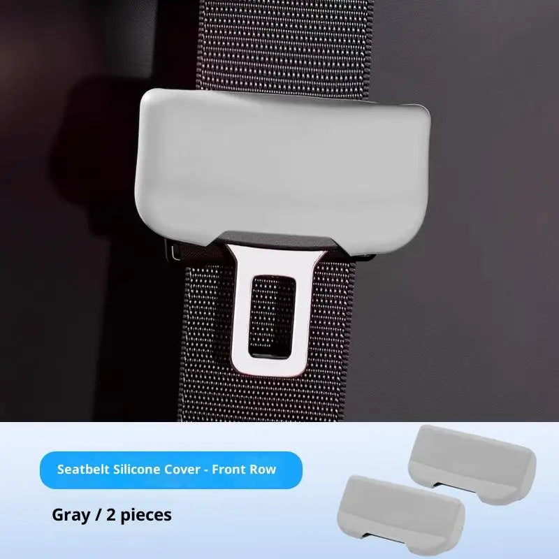 Silicone Seat Belt Buckle Cover – Anti-Scratch Car Protector Seat Belt Accessory SPOT Beige 2PCS