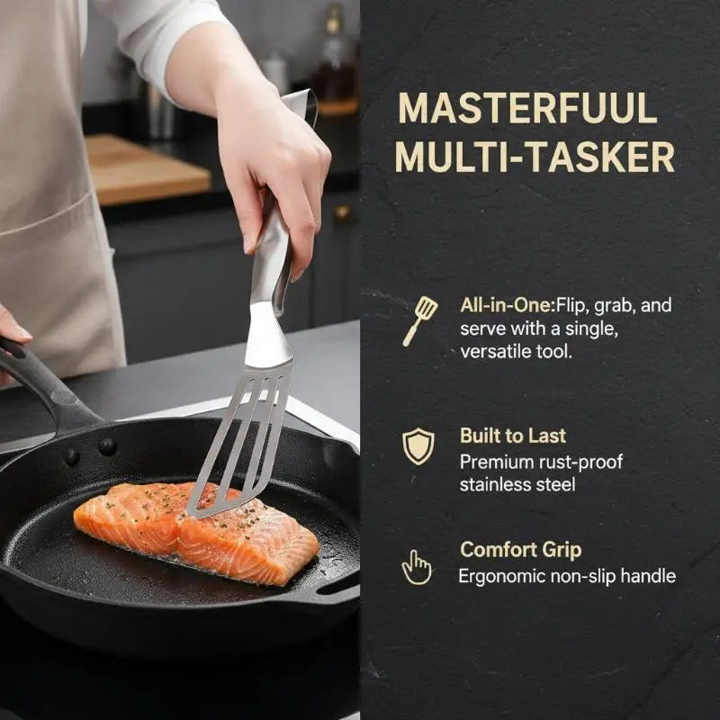 Stainless Steel Kitchen Tongs – Fish Gripper & Grill Clip Kitchen Serving Tongs SPOT