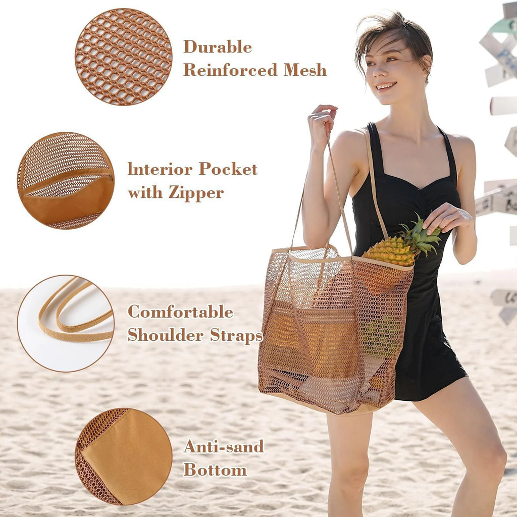 Women's Large Capacity Beach Tote Bag – Woven Polyester Beach Tote Bag SPOT