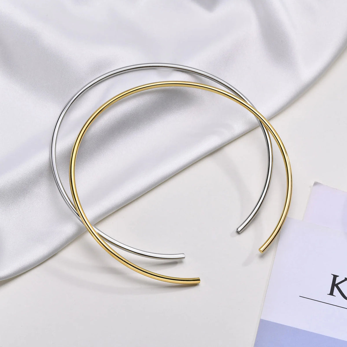 Meaeguet Adjustable Stainless Steel Choker Neck Cuff Necklace Choker Necklace SPOT