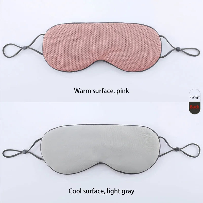 Korean Ice Silk Sleep Mask – Warm & Cool, Light Blocking Sleep Eye Mask SPOT Pink