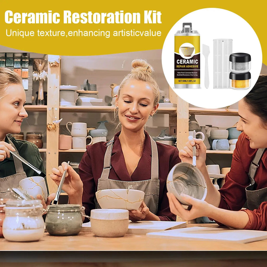 Japanese Kintsugi Ceramic Repair Kit – Food-Safe Gold Adhesive Ceramic Repair Kit SPOT