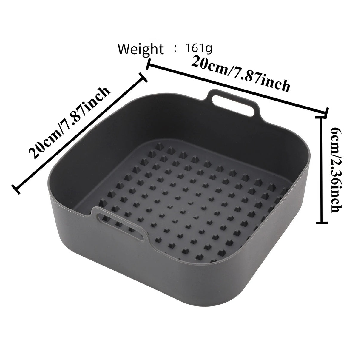 Reusable Silicone Air Fryer Mat – Non-Stick BPA-Free Baking Tray Silicone Baking Mat SPOT Grey