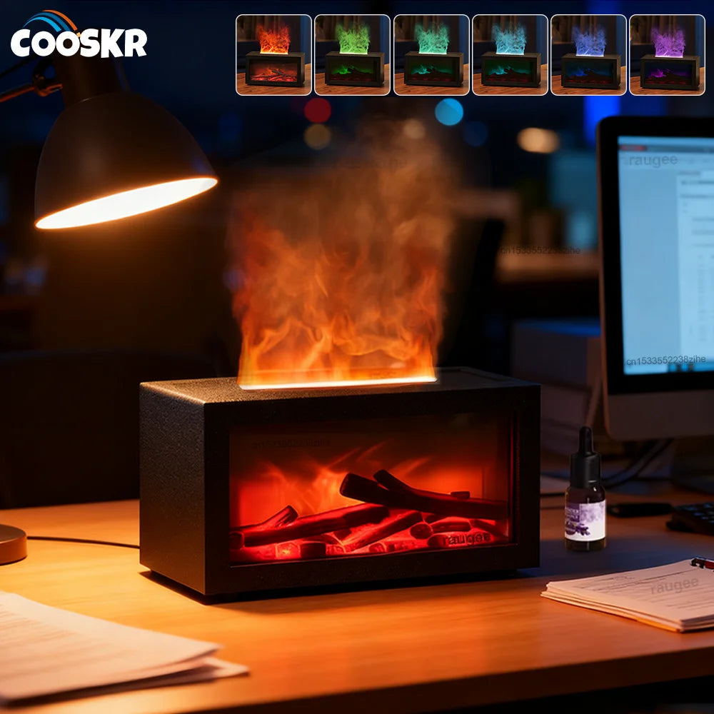 Mini Fireplace Flame Aroma Diffuser & Humidifier with LED Light Aroma Diffuser Humidifier SPOT