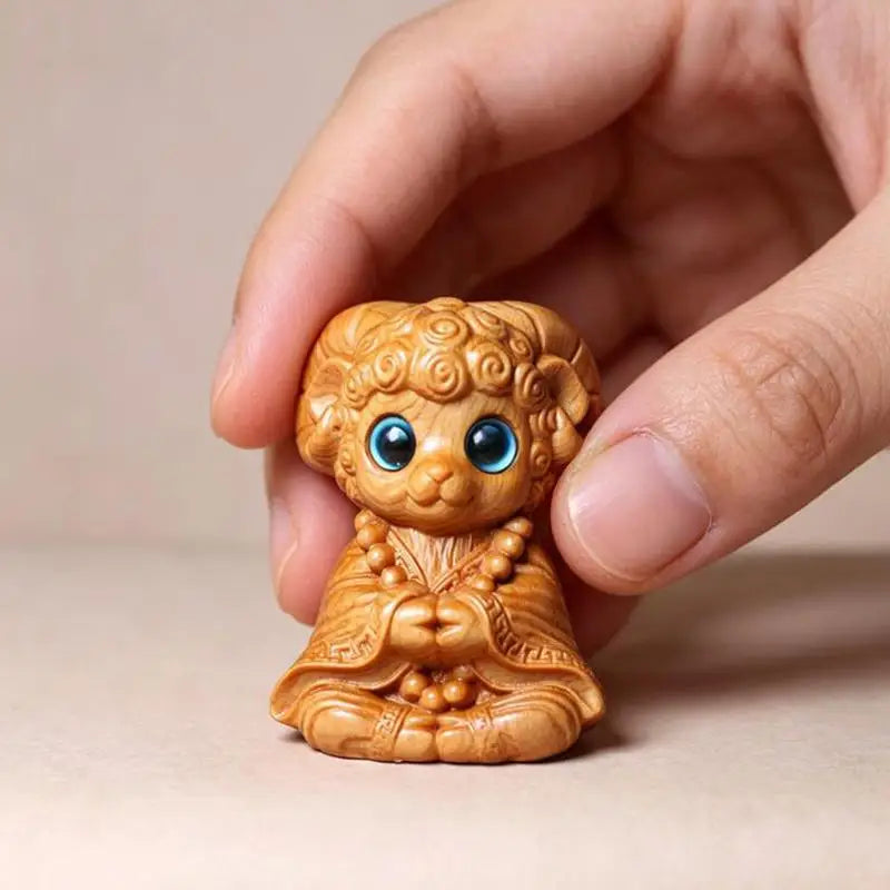 2027 Year of the Sheep Zodiac Wood Carving Feng Shui Statue Zodiac Figurine SPOT