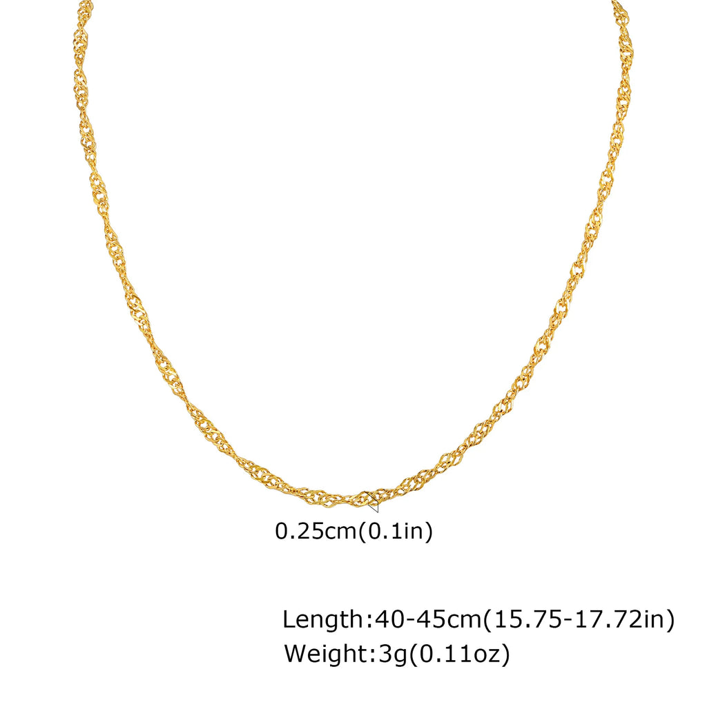 18K Gold Plated Stainless Steel Chain Necklace – Minimalist Women Chain Necklace SPOT NC-2054G