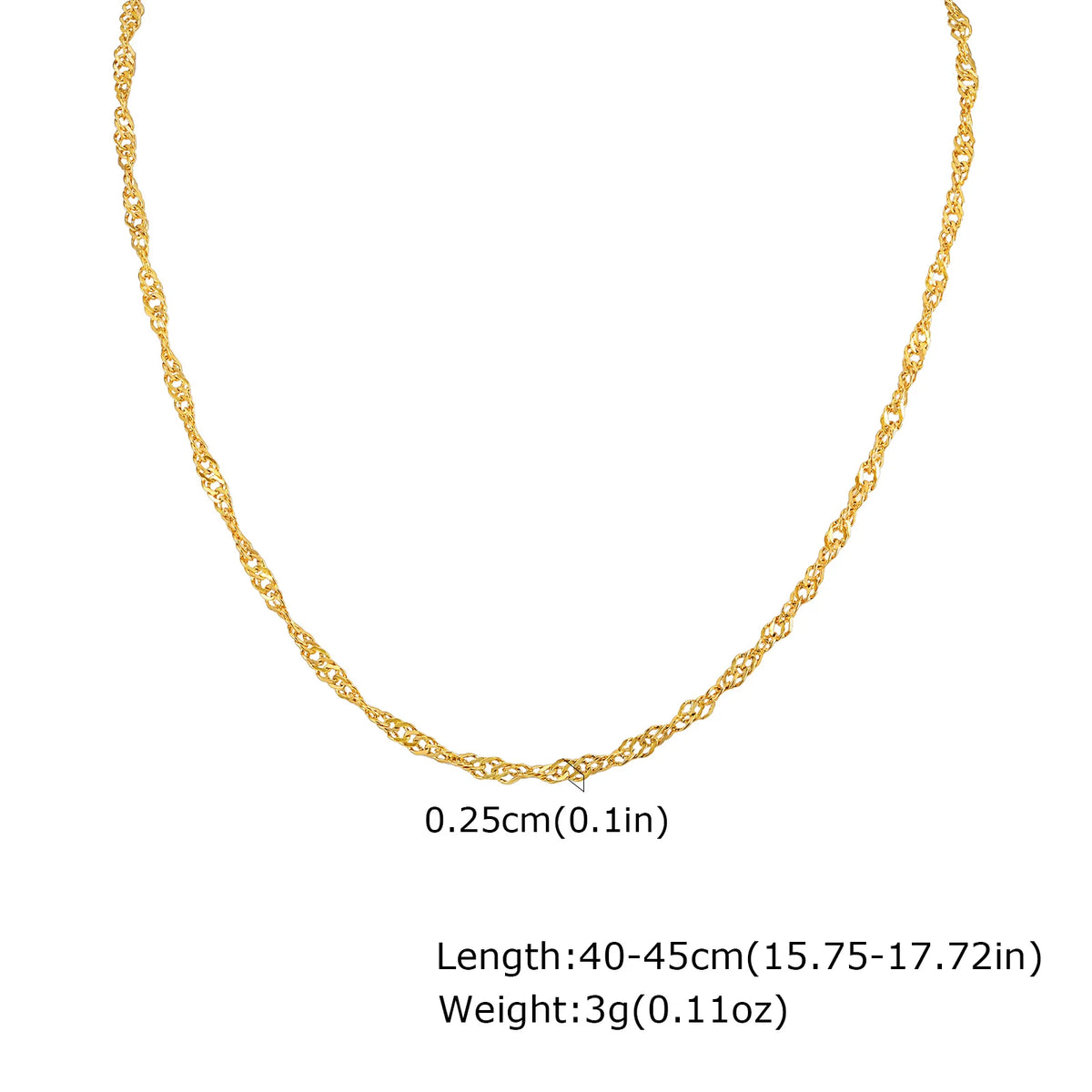 18K Gold Plated Stainless Steel Chain Necklace – Minimalist Women Chain Necklace SPOT NC-2054G