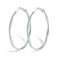 Twist Mobius Huggie Hoop Earrings – Stainless Steel, Nickel-Free Hoop Huggie Earrings SPOT EH-219S