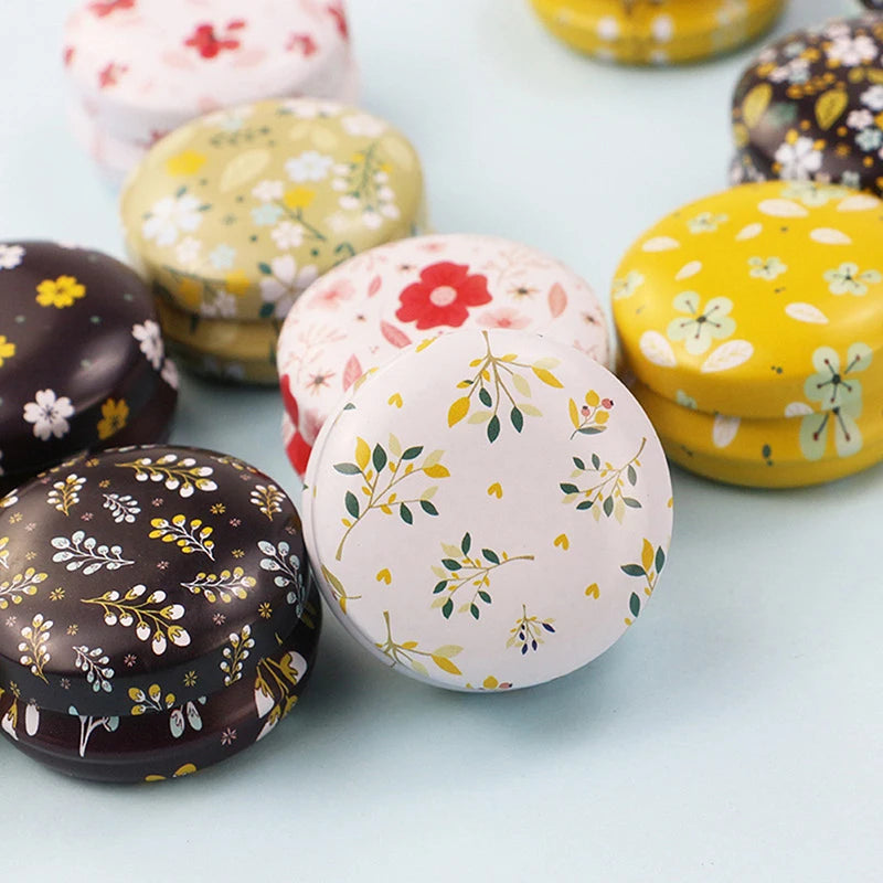 12-Pack Mini Flower Tin Boxes – DIY Candle Jars & Storage Decorative Tin Box SPOT