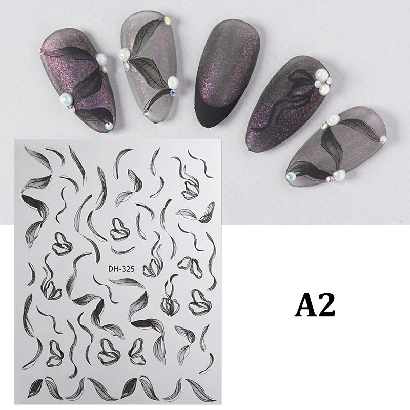 White Lace & Pearl Nail Art Stickers – Adhesive Nail Decals Nail Art Stickers SPOT A2