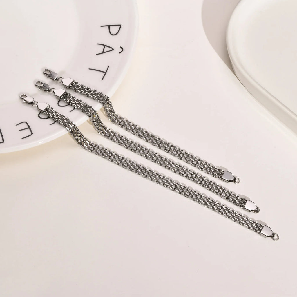 6mm Mesh Chain Bracelet – 18K Gold Plated Stainless Steel Chain Link Bracelet SPOT