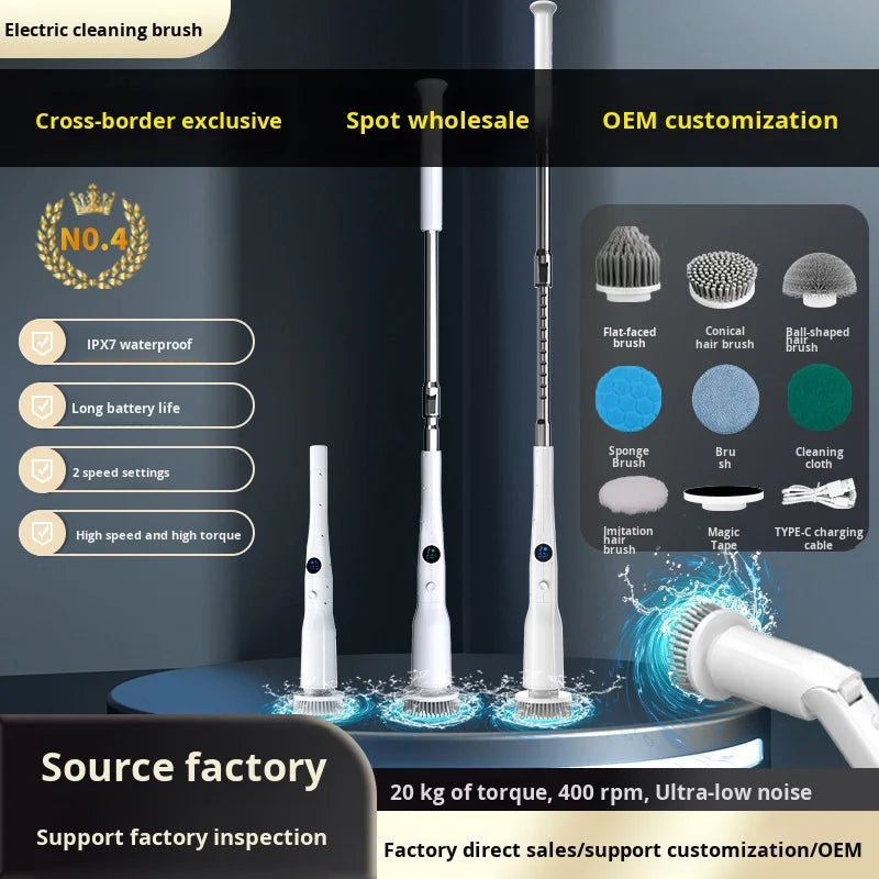 Wireless Electric Cleaning Brush – 8-Head Cordless Scrubber Electric Cleaning Brush SPOT
