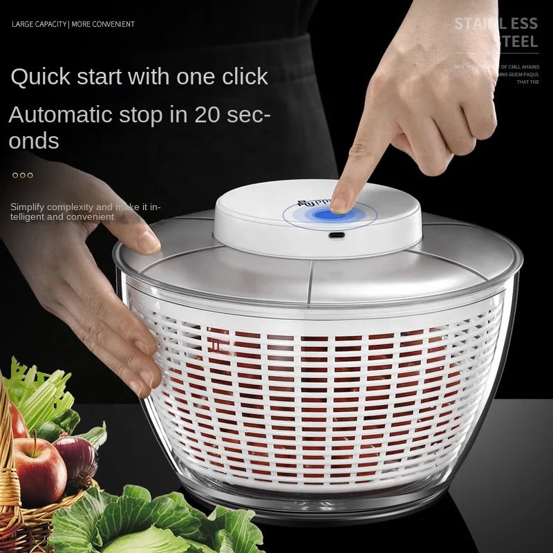 Electric Salad Spinner 4.5L – Fruit & Vegetable Washer Dryer Electric Salad Spinner SPOT