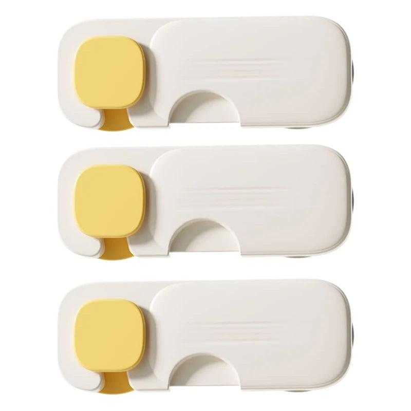 Adhesive Baby Proofing Cabinet Locks 3/5/10-Pack | Child Safety Baby Safety Locks SPOT 3PCS Yellow
