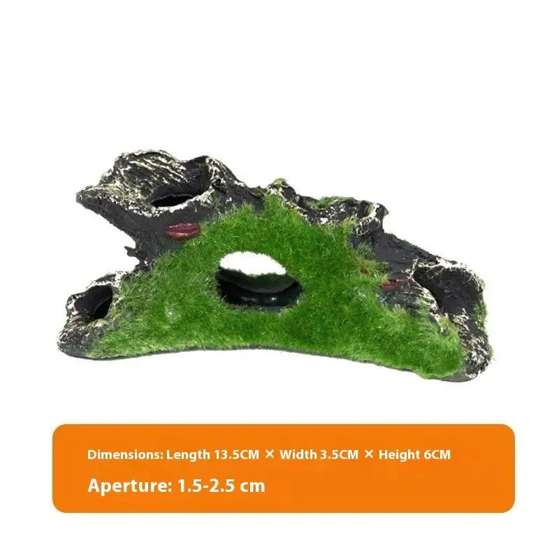 Resin Aquarium Hiding Cave – Moss & Driftwood Fish Tank Decor Aquarium Decoration SPOT A3
