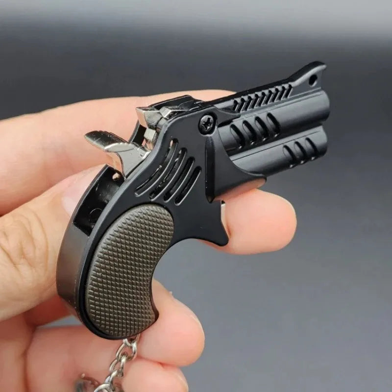 Mini Metal Rubber Band Launcher Pistol Keychain Toy Gift Novelty Keychain Toy SPOT